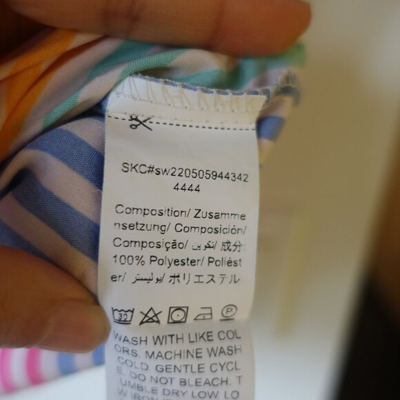 Shein rainbow pink orange blue green stripe batwing top M 6 Medium S SMall SM - Picture 6 of 11